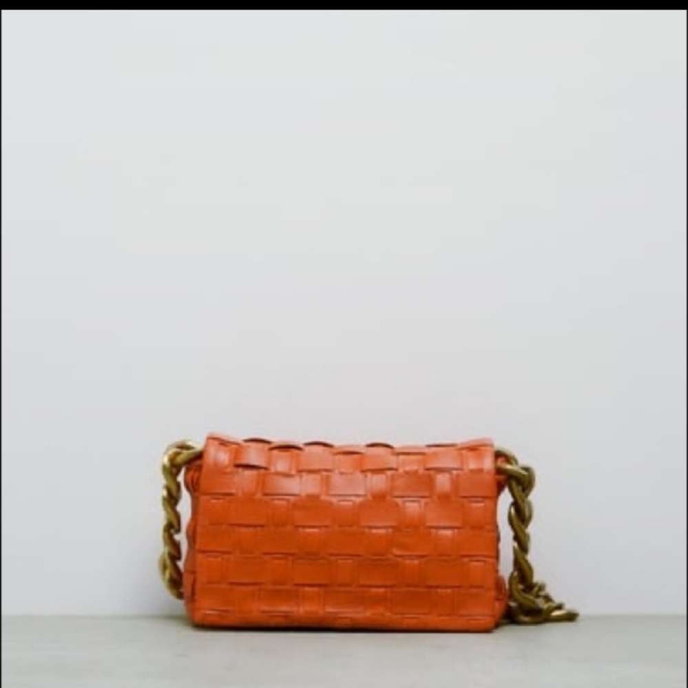 Zara leather chain shoulder bag